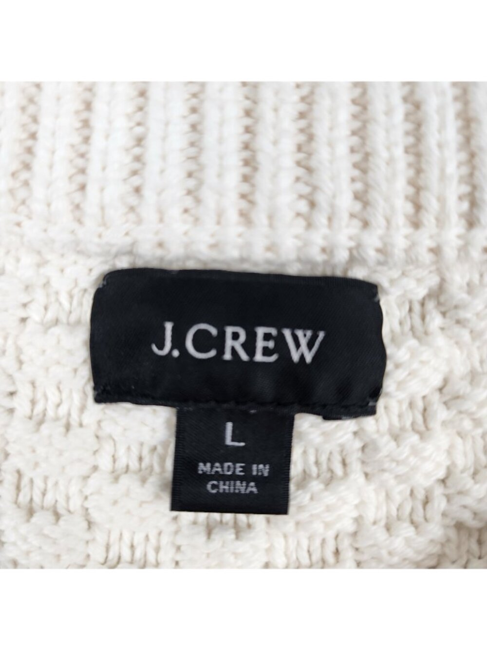 J Crew Sweater Mens Large Cream Cable Knit Pullover - Picture 3 of 9